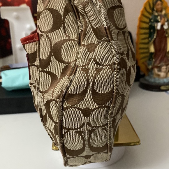 Coach Signature Soho Hobo Shoulder
Bag Red Tan Monogram K1K-6070 - Picture 6 of 13